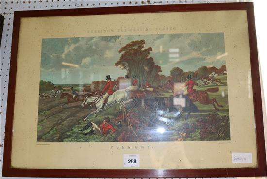 Hunting scene lithograph